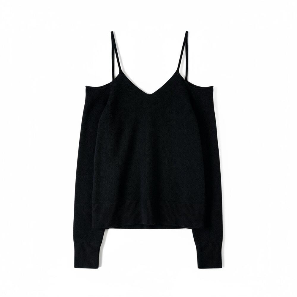 Dries Van Noten 100% Merino Wool Knit Sweater Black XS Old Money Luxury Designer